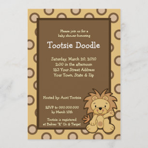 Trendy Cute Oerwoud Lion 5x7 Baby shower Uitnodigi Kaart