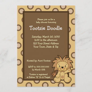 Trendy Cute Oerwoud Lion 5x7 Baby shower Uitnodigi Kaart