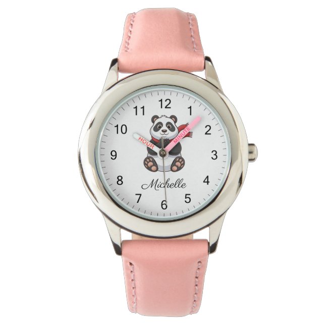 Trendy Cute Panda Beer Persoonlijk  Horloge (Voorkant)
