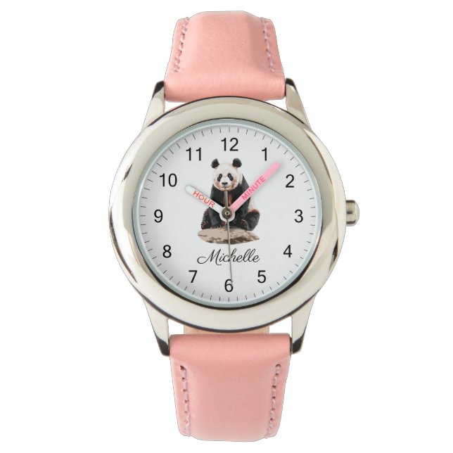 Trendy Cute Panda Beer Persoonlijk  Horloge (Voorkant)