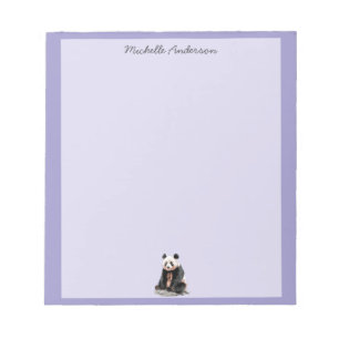 Trendy Cute Panda Beer Persoonlijke Paarse         Notitieblok