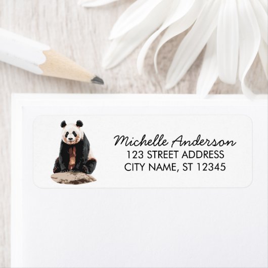 Trendy Cute Panda Beer Retouradres Etiket (Insitu)