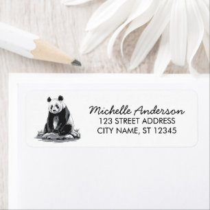 Trendy Cute Panda Beer Retouradres   Etiket