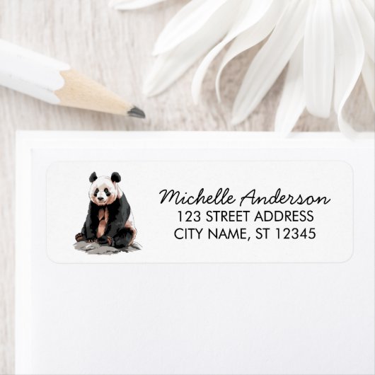 Trendy Cute Panda Beer Retouradres Etiket (Insitu)