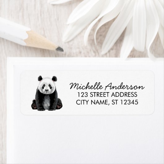 Trendy Cute Panda Beer Retouradres Etiket (Insitu)