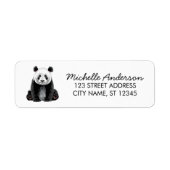 Trendy Cute Panda Beer Retouradres Etiket (Voorkant)