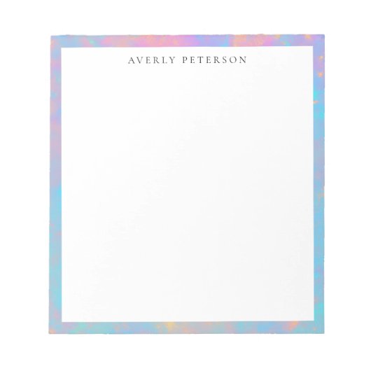 Trendy Cute Pastel Abstracte Rand Aangepast Notitieblok (Voorkant)