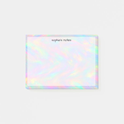 Trendy Cute Pastel Holografische Op maat Post-it® Notes (Voorkant)