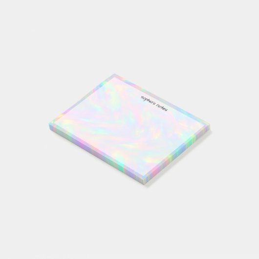 Trendy Cute Pastel Holographic Custom Post-it® Notes (Schuin)