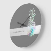 Trendy Cute Pineapple, Stripe-P Grote Klok (Hoek)