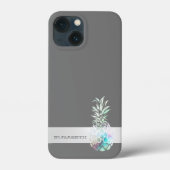 Trendy Cute Pineapple, Stripe-Personalized Case-Mate iPhone Case (Achterkant)