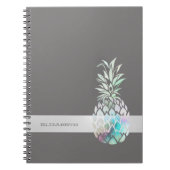 Trendy Cute Pineapple, Stripe-Personalized Notitieboek (Voorkant)
