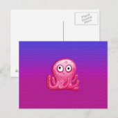 Trendy Cute Pink en Paarse Octopus Briefkaart (Voorkant / Achterkant)