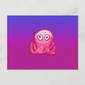 Trendy Cute Pink en Paarse Octopus Briefkaart (Voorkant)