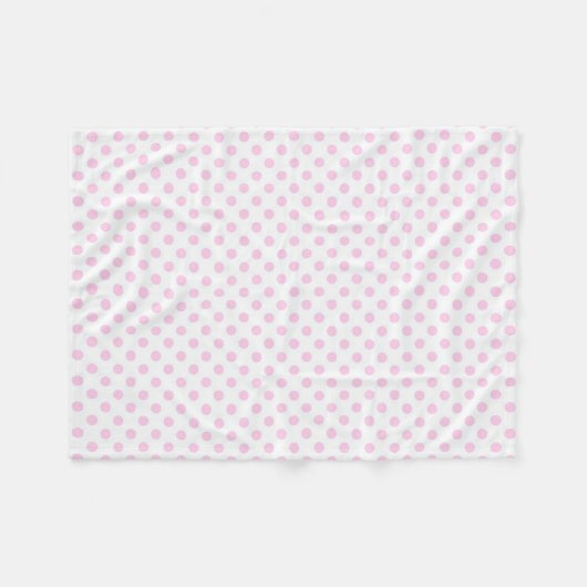 Trendy Cute Pink White Polka Dots Pattern Fleece Deken (Voorkant (Horizontaal))