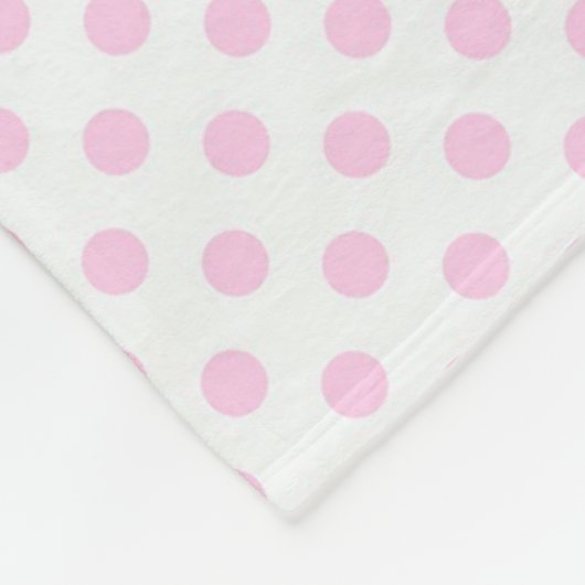 Trendy Cute Pink White Polka Dots Pattern Fleece Deken (Hoek)