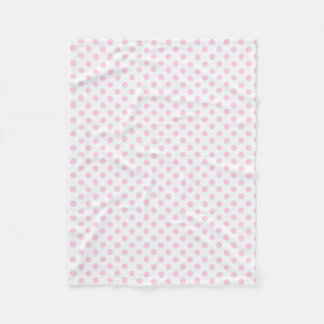 Trendy Cute Pink White Polka Dots Pattern Fleece Deken