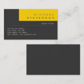 Trendy Cute Plain Gray Yellow Visitekaartje (Voorkant / Achterkant)