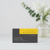 Trendy Cute Plain Gray Yellow Visitekaartje (Staand voorkant)