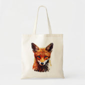 Trendy Cute Red Fox Head Canvas tas (Voorkant)
