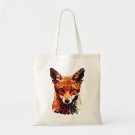 Trendy Cute Red Fox Head Canvas tas