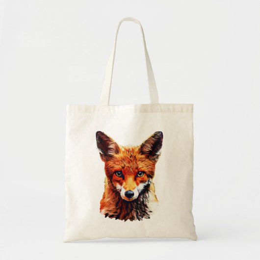 Trendy Cute Red Fox Head Canvas tas (Voorkant)