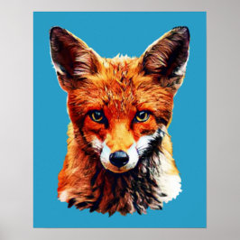Trendy Cute Red Fox Head Poster