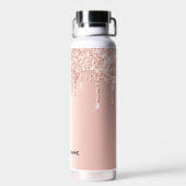 Trendy Cute Roos Gold Custom Name Waterfles (Achterkant)