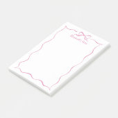 Trendy Cute Roze Flirterig Lint Gegolfde Rand Post-it® Notes (Schuin)