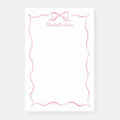 Trendy Cute Roze Flirterig Lint Gegolfde Rand Post-it® Notes (Voorkant)