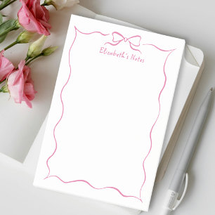 Trendy Cute Roze Flirterig Lint Gegolfde Rand Post-it® Notes
