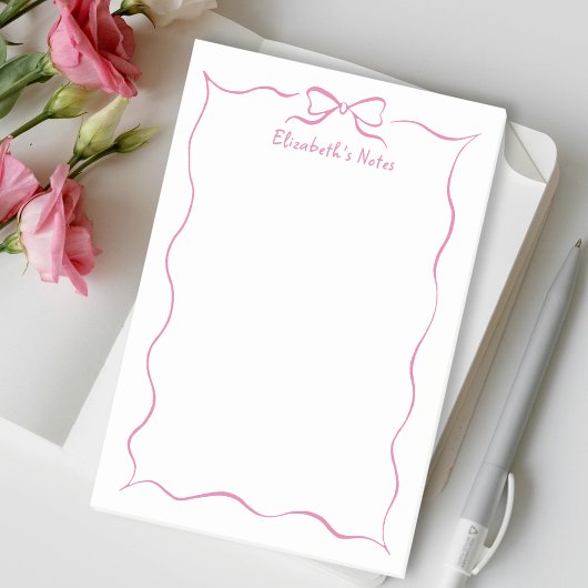 Trendy Cute Roze Flirterig Lint Gegolfde Rand Post-it® Notes