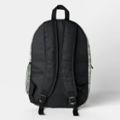 Trendy Cute Sage Groen Geruit Monogram Beginletter Bedrukte Rugzak (Achterkant)