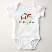 Trendy Cute Santa Claus My First Christmas Newborn