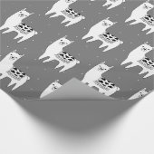 Trendy Cute Sketchy Llamas & Micro Stippen Cadeaupapier (Hoek)