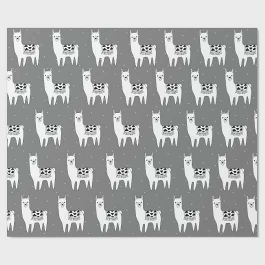 Trendy Cute Sketchy Llamas & Micro Stippen Cadeaupapier (Vlak)