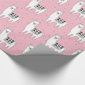 Trendy Cute Sketchy Llamas & Micro Stippen Cadeaupapier (Hoek)