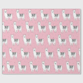 Trendy Cute Sketchy Llamas & Micro Stippen Cadeaupapier (Vlak)