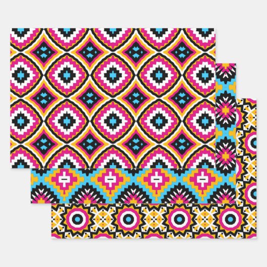 Trendy Cute Stylish Colorful Geometric Pattern Inpakpapier Vel (Set)