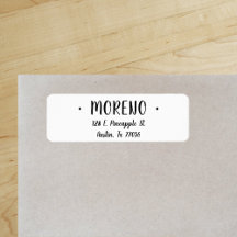 Trendy Cute Stylish Familienaam Return Address