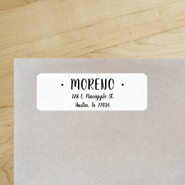Trendy Cute Stylish Familienaam Return Address Etiket