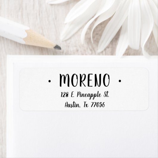 Trendy Cute Stylish Familienaam Return Address Etiket (Insitu)