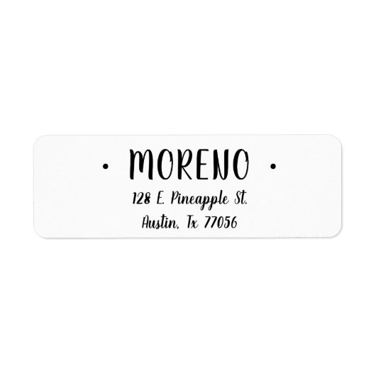 Trendy Cute Stylish Familienaam Return Address Etiket (Voorkant)