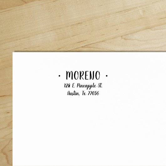 Trendy Cute Stylish Familienaam Return Address Zelfinktende Stempel