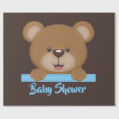 Trendy Cute Teddy Bear Boy Baby shower Cadeaupapier (Vlak)