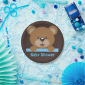 Trendy Cute Teddy Bear Boy Baby shower Papieren Bordje (Feest)