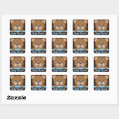 Trendy Cute Teddy Bear Boy Baby shower Vierkante Sticker (Vel)