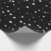Trendy Cute Tiny White Stars op Black Sky  Cadeaupapier (Hoek)