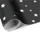 Trendy Cute Tiny White Stars op Black Sky  Cadeaupapier (Rol Hoek)