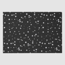 Trendy Cute Tiny White Stars op Black Sky Tissuepapier